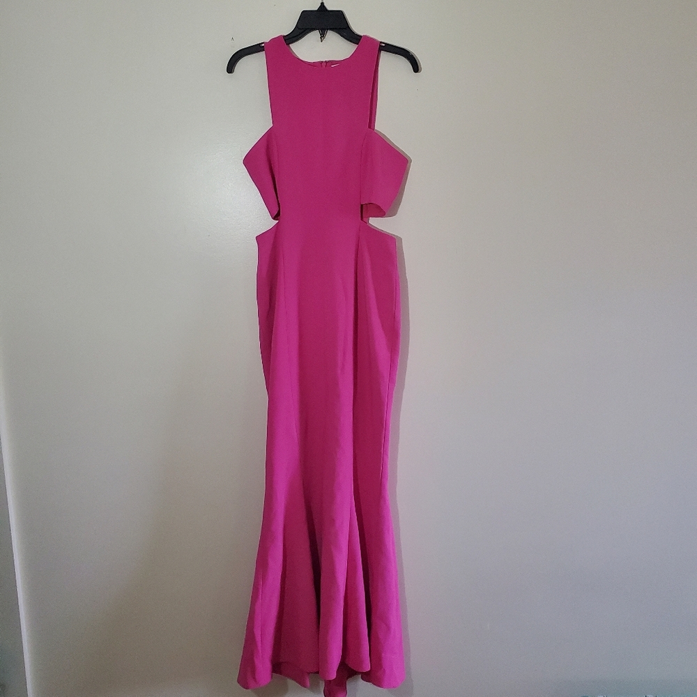 Likely Maxi Pink Cut Out Sleeveless Gown Trumpet Majenta Size 8